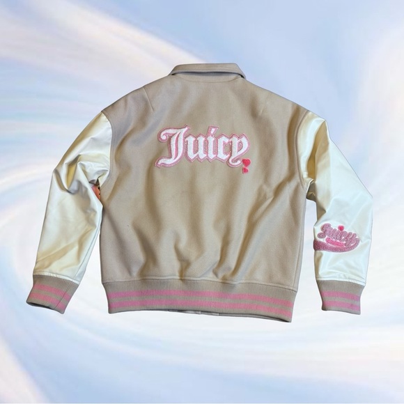 Juicy Couture Convertible Collar Varsity Jacket with Embellishments Size XL NWT - Picture 7 of 11